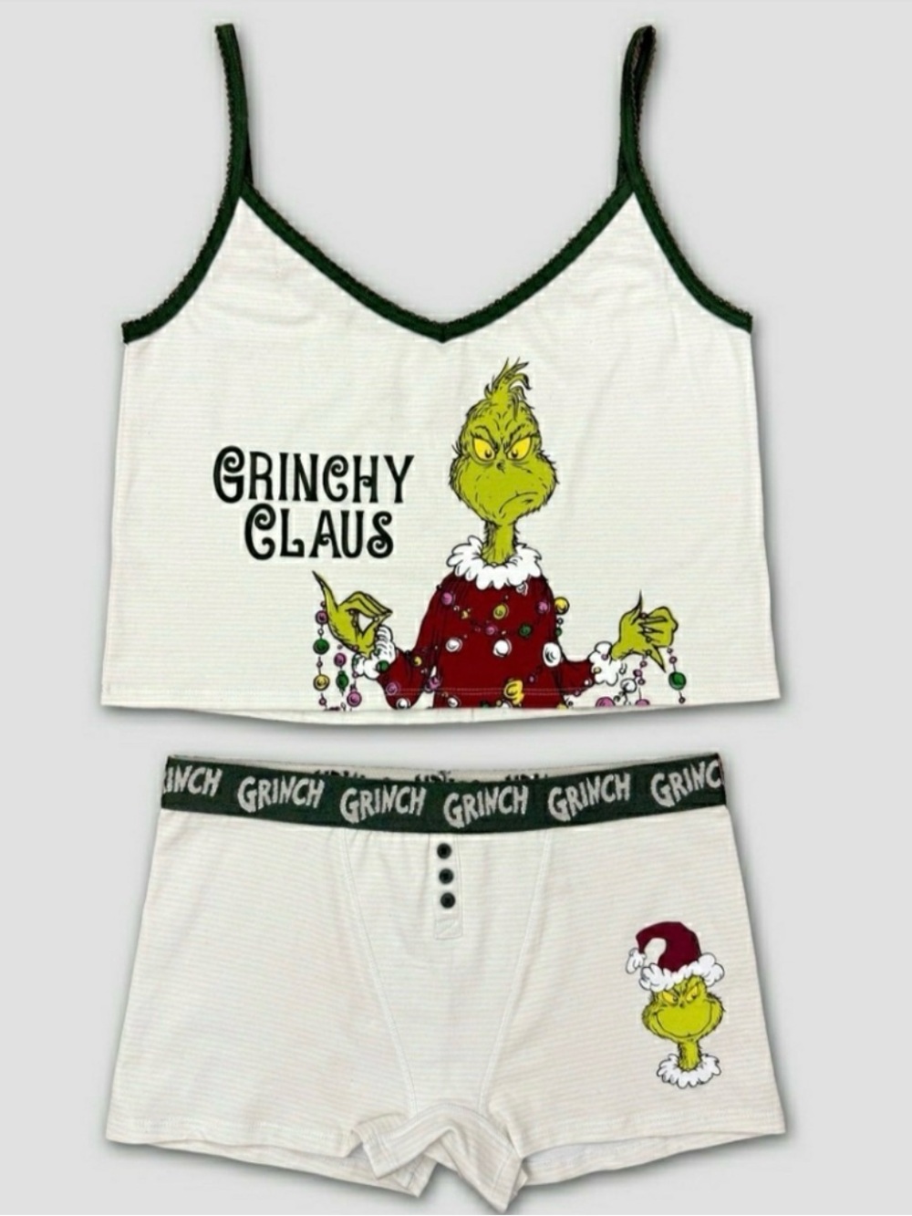 The Grinch “Grinchy Claus” Pajama Sleep Set – Women’s SMALL Christmas Loungewear